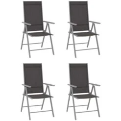 Folding Garden Chairs 4 Pcs Textilene Black VidaXL