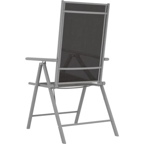 Folding Garden Chairs 4 Pcs Textilene Black VidaXL 7 Folding Garden Chairs 4 Pcs Textilene Black VidaXL - Image 5