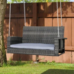 Outsunny 2 Seater Swing Bench Garden Swing Chair W/ Cushion (No Frame Included) -Outdoor Furniture Store 32170485 3