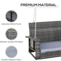 Outsunny 2 Seater Swing Bench Garden Swing Chair W/ Cushion (No Frame Included) -Outdoor Furniture Store 32170485 4