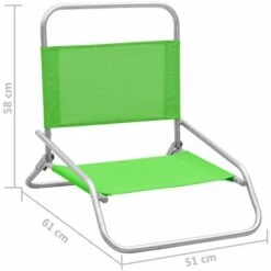 Folding Beach Chairs 2 Pcs Green Fabric VidaXL 9 Folding Beach Chairs 2 Pcs Green Fabric VidaXL -Outdoor Furniture Store 32243508 3