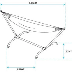 Garden Hammock With Stainless Steel Support For 2 People With Load Capacity Of 200 Kg Ideal For Camping And Beach. Color Beige -Outdoor Furniture Store 32348003 3