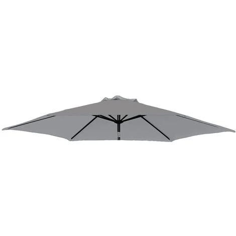 Greenbay Replacement Fabric Garden Parasol Canopy Cover For 2.7m 8 Arm Parasol - Grey 3 Greenbay Replacement Fabric Garden Parasol Canopy Cover For 2.7m 8 Arm Parasol - Grey