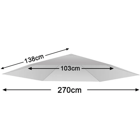 Greenbay Replacement Fabric Garden Parasol Canopy Cover For 2.7m 8 Arm Parasol - Grey 4 Greenbay Replacement Fabric Garden Parasol Canopy Cover For 2.7m 8 Arm Parasol - Grey - Image 2