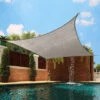 Green Bay Sun Shade Sail Square HDPE Breathable UV Block Sunscreen Awning Canopy With Free Rope 4x4m Grey -Outdoor Furniture Store 32348420 1