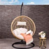 Charles Bentley Single Hanging Swing Chair H198 X Diameter 104cm Natural 2 Charles Bentley Single Hanging Swing Chair H198 X Diameter 104cm Natural -Outdoor Furniture Store 32394501 1