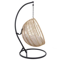 Charles Bentley Single Hanging Swing Chair H198 X Diameter 104cm Natural -Outdoor Furniture Store 32394501 5