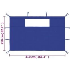 Gazebo Sidewalls With Windows 2 Pcs Blue VidaXL -Outdoor Furniture Store 32561546 5