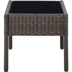 Garden Table Brown 75x40x37 Cm Poly Rattan VidaXL 10 Garden Table Brown 75x40x37 Cm Poly Rattan VidaXL -Outdoor Furniture Store 32561782 4