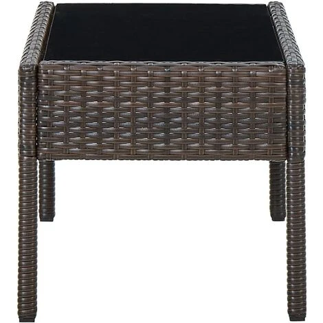 Garden Table Brown 75x40x37 Cm Poly Rattan VidaXL 6 Garden Table Brown 75x40x37 Cm Poly Rattan VidaXL - Image 4