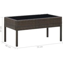 Garden Table Brown 75x40x37 Cm Poly Rattan VidaXL 11 Garden Table Brown 75x40x37 Cm Poly Rattan VidaXL -Outdoor Furniture Store 32561782 5