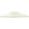 Outsunny 3x4m Gazebo Replacement Roof Canopy 2 Tier Top UV Cover Patio Cream
