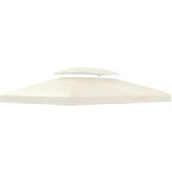 Outsunny 3x4m Gazebo Replacement Roof Canopy 2 Tier Top UV Cover Patio Cream