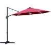 Outsunny 3(m) LED Cantilever Parasol Outdoor With Base Solar Lights Red -Outdoor Furniture Store 32616609 1