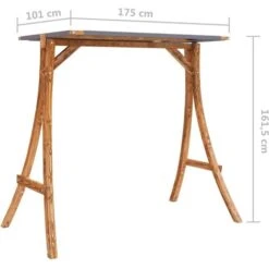 Swing Frame With Anthracite Roof Bent Wood With Teak Finish VidaXL -Outdoor Furniture Store 32824712 3