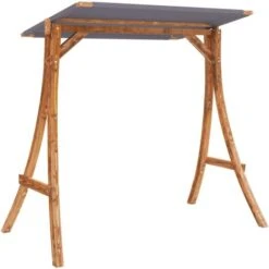 Swing Frame With Anthracite Roof Bent Wood With Teak Finish VidaXL -Outdoor Furniture Store 32824712 4