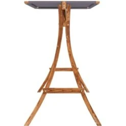 Swing Frame With Anthracite Roof Bent Wood With Teak Finish VidaXL -Outdoor Furniture Store 32824712 5