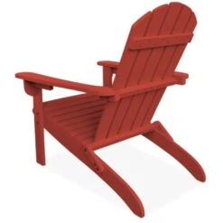 Adirondack Garden Armchair - Foldable, Wooden, Eucalyptus, Retro-style Relax Chair - Terracotta -Outdoor Furniture Store 32991560 5