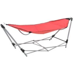 Hammock With Foldable Stand Red