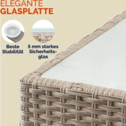 Casaria Poly Rattan Coffee Side Snack Table Garden Conservatory Patio Furniture M2 - 58x58x42cm (de) -Outdoor Furniture Store 33301024 5