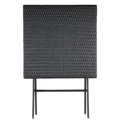 Casaria Poly Rattan Folding Table Patio Balcony Garden 63x63x73cm Foldable Side Table Black -Outdoor Furniture Store 33301041 5