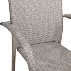 Casaria Poly Rattan 4 Pieces Set Chairs Comfortable Stackable Garden Patio Balcony Furniture Cream -Outdoor Furniture Store 33301112 5