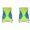 2 Green Nalu Folding Low Seat Beach Chairs -Outdoor Furniture Store 3333349 1