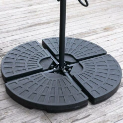 Livingandhome Banana Parasol Fan-shaped Base Stand / Water Filled 52KG / Sand Filled 66KG