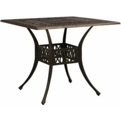 Garden Table Bronze 90x90x73 Cm Cast Aluminium VidaXL