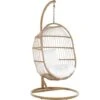 Hanging Egg Chair Beige Boho Rope Steel Stand Wicker Soft Cushion Alba 2 Hanging Egg Chair Beige Boho Rope Steel Stand Wicker Soft Cushion Alba -Outdoor Furniture Store 33594935 1