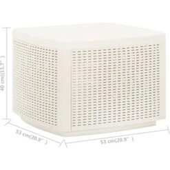 Garden Table White 53x53x40 Cm Plastic VidaXL -Outdoor Furniture Store 33644999 3