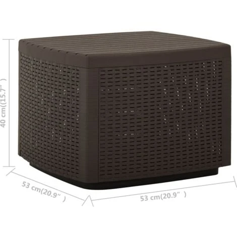 Garden Table Mocha 53x53x40 Cm Plastic VidaXL 5 Garden Table Mocha 53x53x40 Cm Plastic VidaXL - Image 3