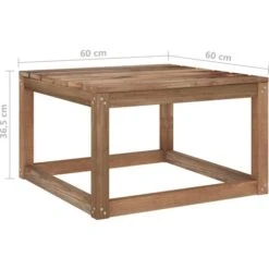 Garden Pallet Table Brown 60x60x36.5 Cm Impregnated Pine Wood VidaXL -Outdoor Furniture Store 33645047 5