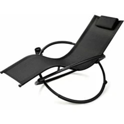 Orbital Lounger Outdoor Patio Rocking Chair Folding Zero-Gravity Rocker W/Pillow