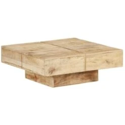 Coffee Table 80x80x28 Cm Solid Mango Wood VidaXL