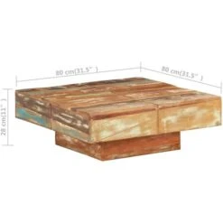 Coffee Table 80x80x28 Cm Solid Reclaimed Wood VidaXL -Outdoor Furniture Store 34197718 3