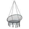 Outsunny Macrame Hanging Chair Swing Hammock For Indoor & Outdoor Use Grey -Outdoor Furniture Store 34203153 1