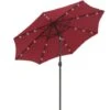 Outsunny 24 LED Solar Powered Parasol Umbrella Garden Tilt Outdoor String Light Wine Red -Outdoor Furniture Store 3427417 1