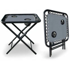 VOUNOT Set Of 2 Zero Gravity Chair And Matching Table, Reclining Sun Loungers With Cup & Phone Holder, Grey -Outdoor Furniture Store 34691926 4