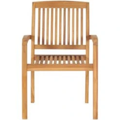 Stacking Garden Chairs 4 Pcs Solid Teak Wood VidaXL -Outdoor Furniture Store 35096112 4