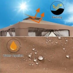 10 X 10 FT Canopy Gazebo Outdoor Garden Shelter Tent Double Tiered Roof Soft Top -Outdoor Furniture Store 35392737 4