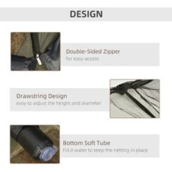 Outsunny 2.3m Garden Umbrella Parasol Table Net Cover Screen Bug Netting Cover -Outdoor Furniture Store 3539776 4