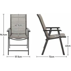 Livingandhome Set Of 2 Brown Garden Patio Folding Chairs -Outdoor Furniture Store 35478086 5