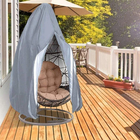 Hanging Egg Chair Cover, Durable Lightweight Waterproof Egg Swing Chair Cover With Zipper Fits Most Outdoor Single Swing Egg Chair Dust Protector, Gray 5 Hanging Egg Chair Cover, Durable Lightweight Waterproof Egg Swing Chair Cover With Zipper Fits Most Outdoor Single Swing Egg Chair Dust Protector, Gray - Image 3