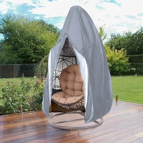 Hanging Egg Chair Cover, Durable Lightweight Waterproof Egg Swing Chair Cover With Zipper Fits Most Outdoor Single Swing Egg Chair Dust Protector, Gray 6 Hanging Egg Chair Cover, Durable Lightweight Waterproof Egg Swing Chair Cover With Zipper Fits Most Outdoor Single Swing Egg Chair Dust Protector, Gray - Image 4