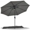 VOUNOT 2.7m Garden Parasol, Sunshade Patio Outdoor Tilting Umbrella With Crank Handle And Cover, Grey