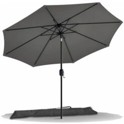 VOUNOT 2.7m Garden Parasol, Sunshade Patio Outdoor Tilting Umbrella With Crank Handle And Cover, Grey