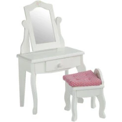 Olivia's Little World 18 Doll Furniture Wooden Dressing Table Vanity Table Set TD-0207A