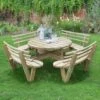 Forest Circular Wooden Garden Picnic Table With Seat Backs 8'x8' (2.4x2.4m) 2 Forest Circular Wooden Garden Picnic Table With Seat Backs 8'x8' (2.4x2.4m) -Outdoor Furniture Store 36487507 1