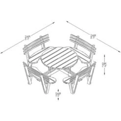 Forest Circular Wooden Garden Picnic Table With Seat Backs 8'x8' (2.4x2.4m) 8 Forest Circular Wooden Garden Picnic Table With Seat Backs 8'x8' (2.4x2.4m) -Outdoor Furniture Store 36487507 3